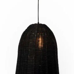 Whispering Homes Rattan Bucket Pendant Light - Black-image-24