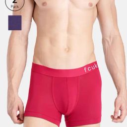 FCUK Multi-Color Modal Solid Trunks Pack of 2-picture-1