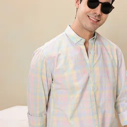 Mast & Harbour Men Standard Checked Pure Cotton Casual Shirt-picture-13