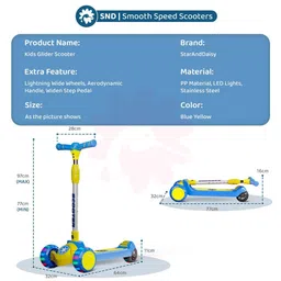 StarAndDaisy Kick Scooter With LED Wheels & Music, Foldable & Adjustable Handle Height image 2