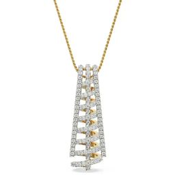 Emori 14k Yellow Gold & Diamond Spiral Drop Pendant-image-88