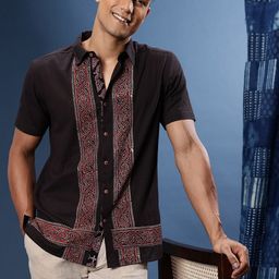 Taavi Ajrakh Pure Cotton Ethnic Printed Shirt-image-16