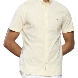 Tommy Hilfiger Sun Ray & White Cotton Slim Fit Striped Shirt-picture-25