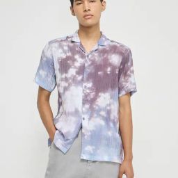 Nuon by Westside Mauve Self Striped Relaxed-Fit Shirt-image-89