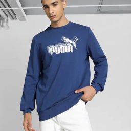 Puma Blank India Blue Regular Fit Printed Sweatshirts-image-57