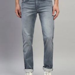Cantabil Grey Regular Fit Solid Jeans-image-60
