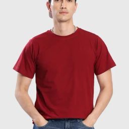 Bene Kleed Men Maroon Cotton Lycra T-Shirt-image-60