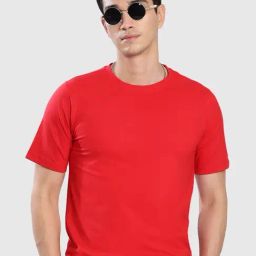 Bene Kleed Men Red Cotton Lycra T-Shirt-image-8
