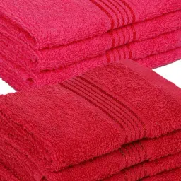 bianca LORENA 100% Cotton Super-Soft Terry Towels -8pc Face Towel (d`ross) solid-pink/red image 4