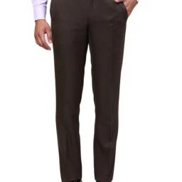 Raymond Brown Slim Fit Trousers-image-113