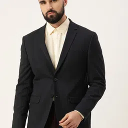 Peter England Checked Neo Slim-Fit Single-Breasted Formal Blazer-picture-2