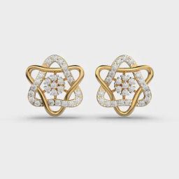 Jewelbox Starry Blossom 14KT Yellow Gold Labgrown Diamond Stud Earrings for Women-image-42