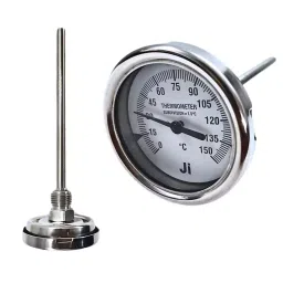 Japsin Instrumentation Bimetal Dial Thermometer Temperature Gauge 0 to 150°C Range 63 mm (2½ Inch) Dial Size, JIPL-BMT-63MM-6-4