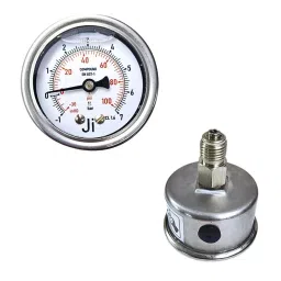 Japsin Instrumentation Glycerin Filled Economical Compound Gauge -1 to 7 Bar Range 50 mm (2 inch) Dial Size, JIPL-EPG-50MM-4-20