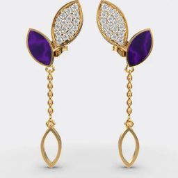 Jewelbox Serene Plumes 14KT Yellow Gold Labgrown Diamond Drop Earrings for Women-image-26