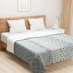 SWAYAM Blue & Grey Geometric AC Room 110 GSM Double Bed Dohar-image-76