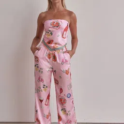 Routes by All About You Printed Off-Shouldered Top With Palazzo Co-Ords-picture-34