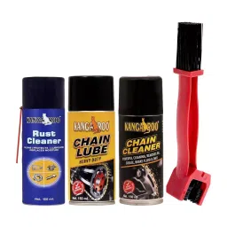 Kangaroo 150 ml Each Chain Lube And Chain Cleaner Spray with 150 ml Rust Cleaner and Chain Cleaner Brush-15