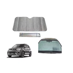 Auto Pearl Car Windshield 5 Layer Sun Shade Front Window Sun Shade Cover Blocks UV Rays Reflecting Foldable Aluminum Sun Shade ((133 x 70) c.m.) Compatible with Ignis (2020 2022)-picture-11