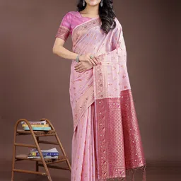 Astita Woven Design Zari Saree With Blouse Piece-image-25