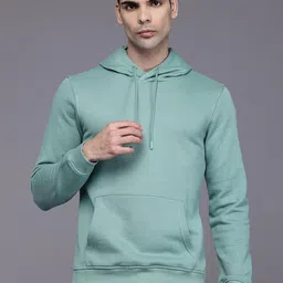 Mast & Harbour Men Solid Cotton Fleece Hooded Sweatshirt-image-126