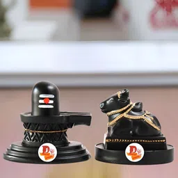 DARIDRA BHANJAN Black Shivling Nandi Religious Idol Showpiece-35