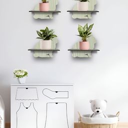 OLIVE TREE Black & Cream 4 Pieces Planter Stands-32