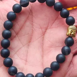 Apnisanskriti Black Matte Buddha Face Stone Bracelet-picture-16