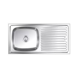Nirali BG Kitchen Sink Popular Series Big 1040x510 mm (41x20 inch) Satin Finish Stainless Steel, Elegance-image-85