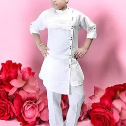 Qtsy Boys Regular Phulkari Pure Cotton Kurta with Pyjamas-image-59