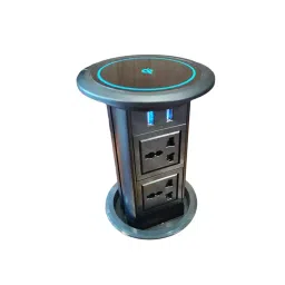 Audiovan Wireless Vertical Pop Up Box Socket with 2 Pop up Power Plug 10 W Wireless Charger & 2 USB Ports, AVT-806 image 2