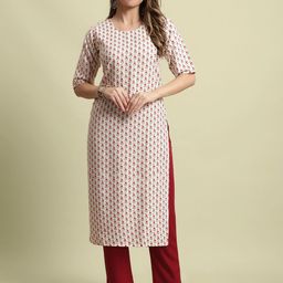7Threads Selection Of 6 Floral Printed Round Neck Straight Kurtas-image-72