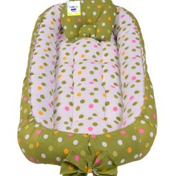Toddylon Baby Bedding for New Born Luxury Mattress with Pillow Green-picture-22