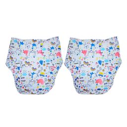 Dumbledo Cloth Diaper Unisex Leak Proof Eco-Friendly Reusable Adjustable Free Size Quick Dry Without Insert Pack of 2 - White-14