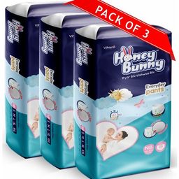 Honey Bunny New Born Everyday Baby Pants Diapers  - 84 Pcs (3 Pack of 28 Pcs)-12