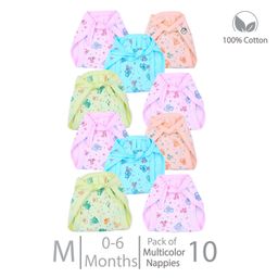 Chirsh Cloth Diapers/Nappies New Born Baby Organic Cotton Cloth Nappy Medium Cloth Nappies With String Washable And Reusable Langot (Multi Color)-8