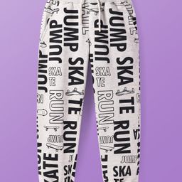 Pine Kids Full Length Lounge Pant With Text Print - Light Grey-image-28