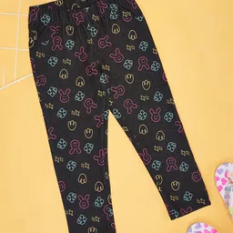Pantaloons Junior Bunny Printed Leggings - Black-picture-41