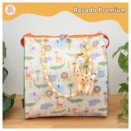 Rosada Animal Multipurpose Tote Hand Sling Bag | Waterproof Stylish Bag for Outing Activity Picnic Travel for Kids Boy Girl Mom and Baby with Toy Hanging -Large (33x33 cm)-image-98