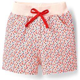 Evimo Single Jersey Knit Knee Length Shorts With Heart Print - Cream-image-43