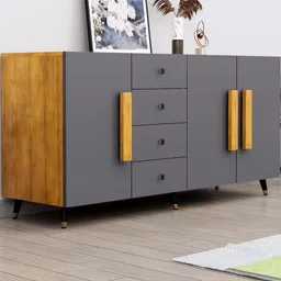 HEXA RED Grey Engineered Wood Storage Cabinet-11