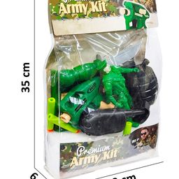 VGRASSP 10 Pcs Army Kit Toy For Kids with Action Figure - Pretend Play Soldier Set with Foam Dart Gun, Military Camp & Accessories - Color May Vary image 3
