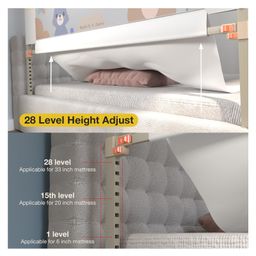 BAYBEE Baby Bed Rail Guard for Baby Safety with 28 Height Adjustable, Portable Bed Side Protector for Baby Falling | Foldable Single Side Bed Railing for Baby Toddler Kids (White/Beige, 150x80cm) image 4