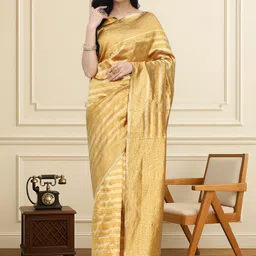House of Pataudi Woven Design Saree With Blouse Piece-picture-38