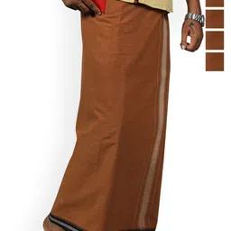 PRAKASAM COTTON Pack of 5 Men Cotton Dhotis-picture-38