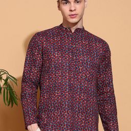 Anouk Men Geometric Printed Thread Work Kurta-picture-0