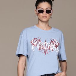 The Roadster Lifestyle Co. Women Printed Pure Cotton Oversized T-shirt-picture-31