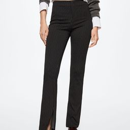MANGO Women Black Sustainable Pin-Striped Straight Fit High-Rise Trousers-image-47