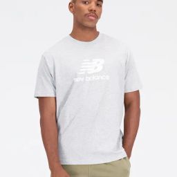 New Balance Grey Melange Comfort Fit Logo Print Sports T-Shirt-image-17