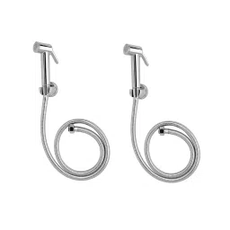 CLINTON Lyric Health Faucet with Hose Pipe 1 m Stainless Steel, Rubber Chrome Finish (Pack of 2)-image-85